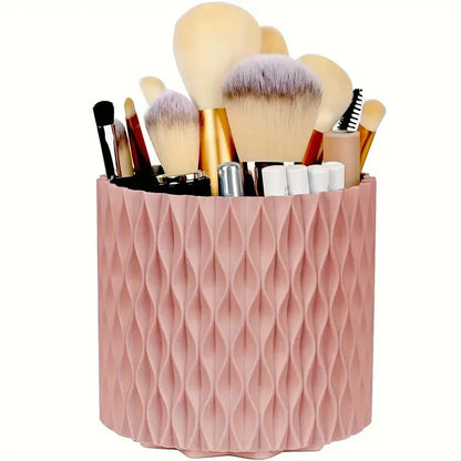 360° Rotating 5-Slot Makeup Brush Holder & Desk Organizer